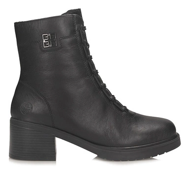 Stylowe czarne botki damskie na obcasie Rieker Y5252-00