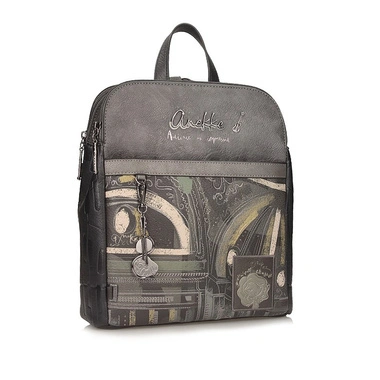 Plecak damski Anekke 43815-073 MOCHILA BACKPACK SINTETICO ORCHESTRA szary dwukomorowy zapinany na zamek do ręki na ramię