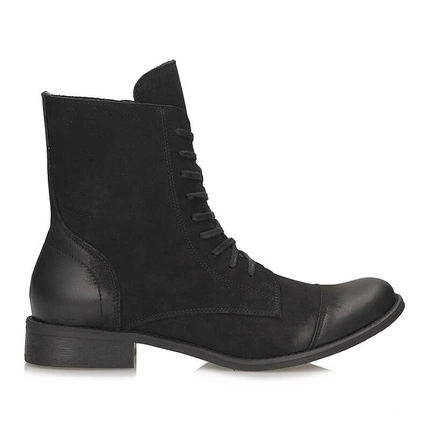 Botki damskie na zamek EXQUISITE 819 CZARNY.NB  