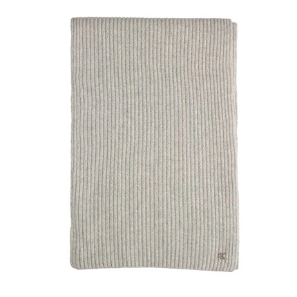 Damski szary ciepły szal Calvin Klein LV04D8056GP79001 CK METAL WOOL RIB SCARF Light Grey Heather
