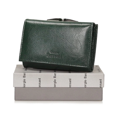 Portfel Giorgio Bassani 025-s22 zielony skóra naturalna