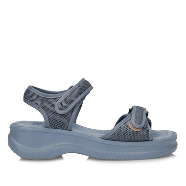 Sandały damskie Azaleia 18451 VERA THERAPY PAP AD Jeans Blue na rzepy z wolną pietą na koturnie