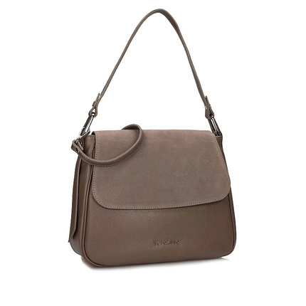 Stylowa Skórzana włoska Torebka Toscanio G101 C.BEŻ D40