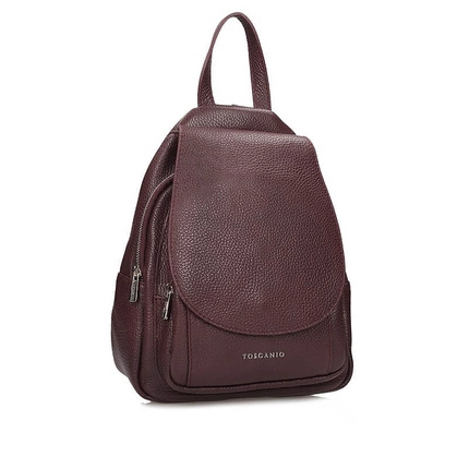 Skórzany Plecak torebka Toscanio A186 bordowy D54