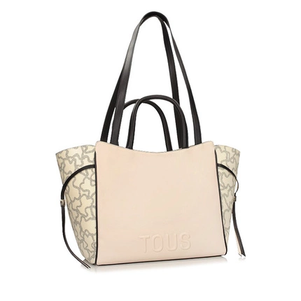 Elegancka torebka Tous CITY M.KAOS ICON BEIGE-BLACK 2002186651