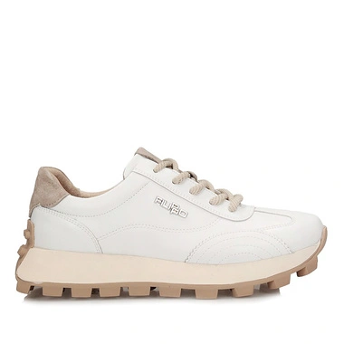 Sneakersy damskie Filippo DP7498/26 WH białe skórzane sznurowane na platformie