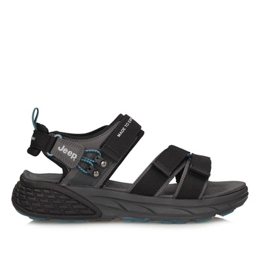 Materiałowe męskie zapinane na rzep sandały Jeep JM51120A 062 Black