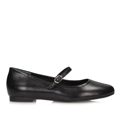 Klasyczne czarne baleriny damskie z zapięciem Ryłko 0UNI7___ _4JZ