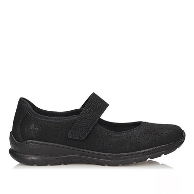 Półbuty damskie Rieker N4299-00 czarne na rzep