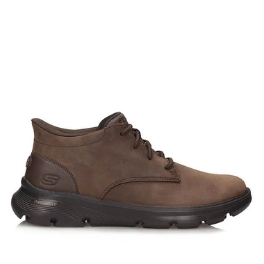 Botki męskie Skechers 205514/ COC HANDS FREE Slip-ins brązowe skórzane wsuwane