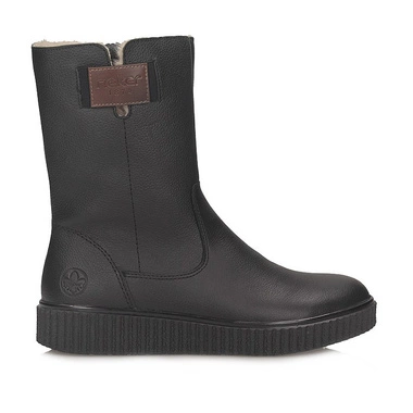 Botki damskie Rieker Y4355-00 czarne skórzane zapinane na zamek