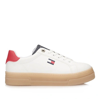 Sneakersy damskie Tommy Hilfiger T3A9-34258-1355Y326 WHITE/BLUE/RED na platformie sznurowane