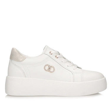 Skórzane sneakersy damskie na grubej podszwie Filippo DP6721/25 WH