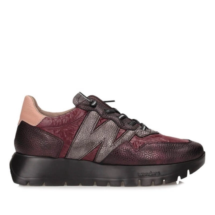 Stylowe półbuty sneakersy Wonders A-2491 ELVIN COBRE BURDEOS