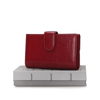 Skórzany modny portfel Giorgio Bassani 094-s12 czerwony