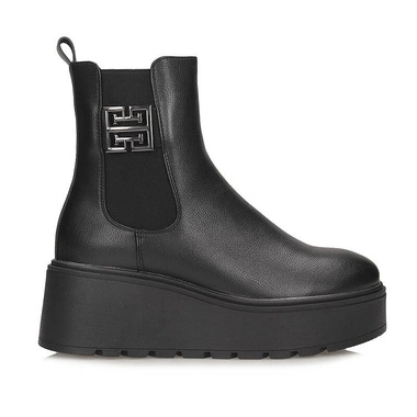 Czarne botki damski na wysokiej platformie Vinceza 58551 BK PU