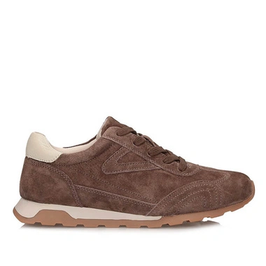 Sneakersy damskie Filippo DP7962/26 BR brązowe skórzane sznurowane na platformie