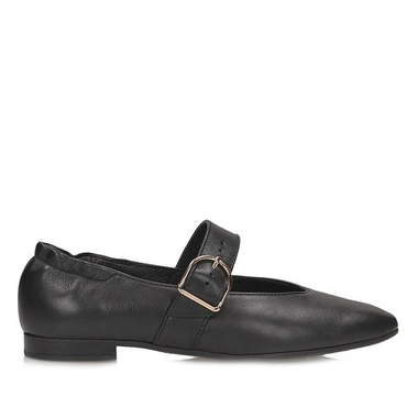 Baleriny damskie Ryłko A1NP0_Q_45F czarne mary jane zapinane na sprzączkę skórzane