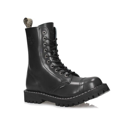 Skórzane Glany Steel 106/O czarne