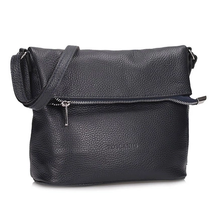 Włoska skórzana Listonoszka Torebka na ramię Toscanio G95 GRANAT D26