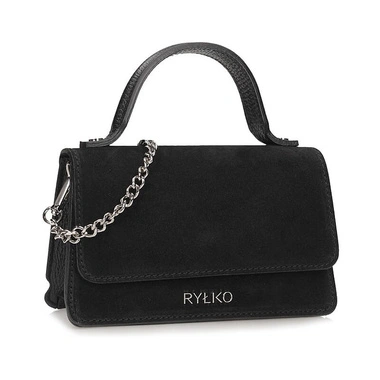 Torebka damska Ryłko R40961TB_YM3 czarna listonoszka zamszowa