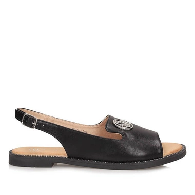 Klasyczne czarne sandały na płaskiej podeszwie Filippo DS3666/25 BK