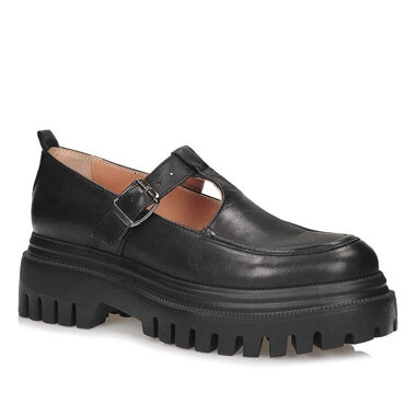 Stylowe półbuty na grubej podeszwie i platformie Loafersy Simen 6918A