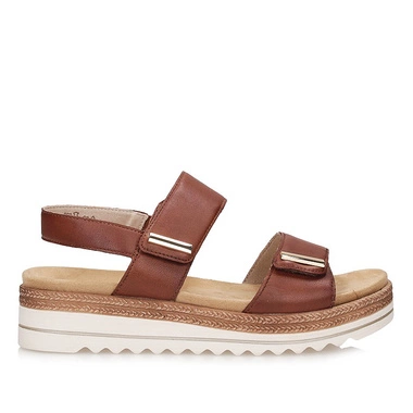 Sandały damskie Remonte D0Q59-24 brązowe zapinane na rzepy