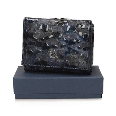 Skórzany mały Portfel damski Canaletto 2000-C-s288/RFID granatowy