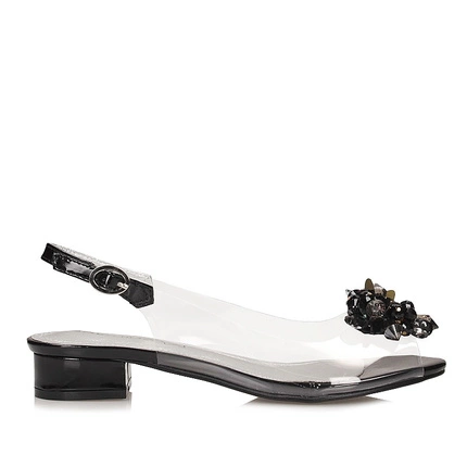 Silikonowe wizytowe Sandały Sabatina na płaskim obcasie 380-L-10