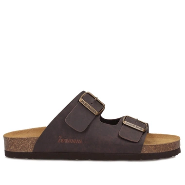 Klapki damskie/męskie Dr. Brinkmann 600275-02  brązowe ze skórzaną wkładką