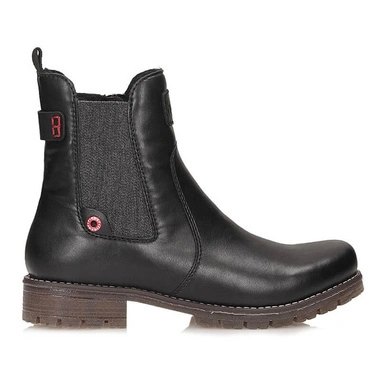 Botki damskie Rieker 79561-00 czarne na zamek ocieplane