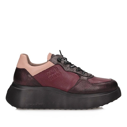 Oryginalne półbuty sneakersy Wonders A-3630 ELVIN COBRE VINO