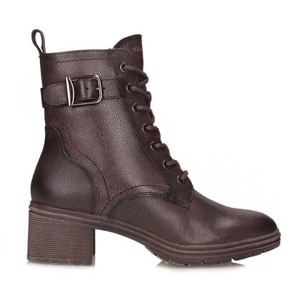 Stylowe damskie Botki trzewiki na obcasie Tamaris 25907-45 MOCCA