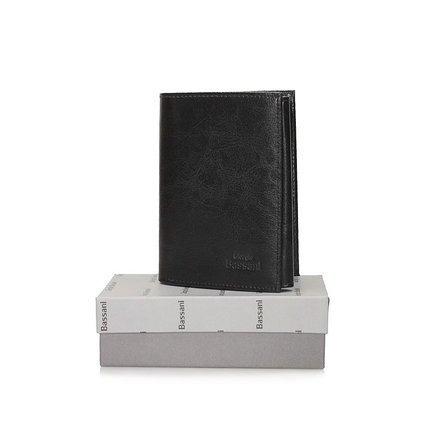Czarny pionowy portfel Giorgio Bassani 058/RFID
