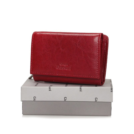 Czerwony skórzany portfel Giorgio Bassani 026-s12