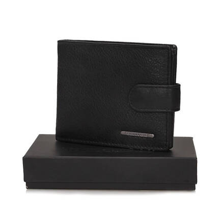Skórzany pojemny portfel Bellugio EM-111R-035 czarny