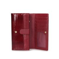 Skórzany lakierowany portfel Ellini CD-64-368 red
